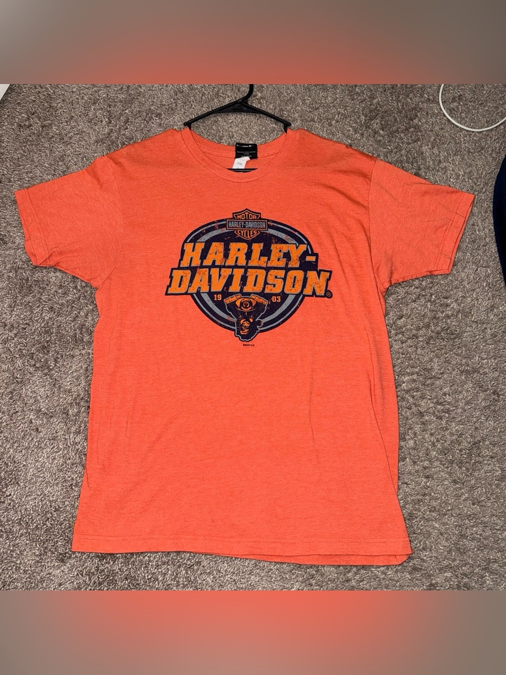 Harley-Davidson Orange Graphic Short Sleeve Tee